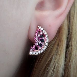 Pink Watermelon Fruit Stud Earrings ear ring
